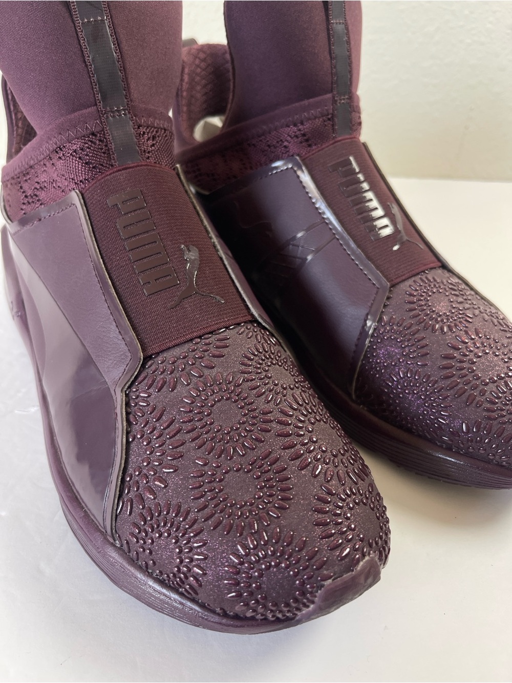 Puma Fierce KRM Kylie Jenner High-Top Slip-On Sneakers “Winetasting” Size 9 US W - Picture 7 of 10